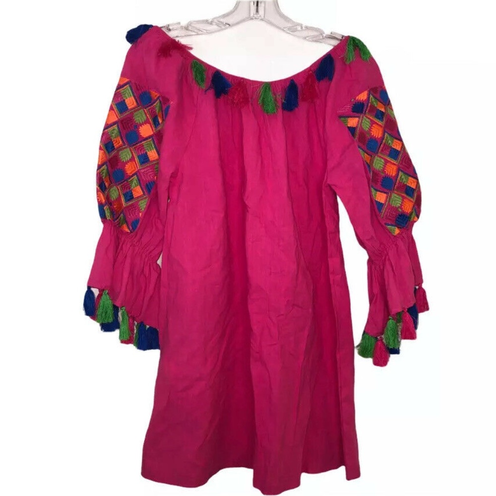 NWT Velzera Pink Embroidered Off Shoulder Dress